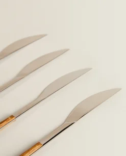 ZARA Home Box 4 Knives With Wood Pattern Handle