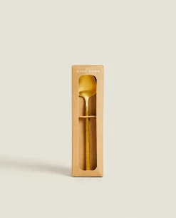 ZARA Home Box Of 4 Dessert Spoons With Hammered Handle