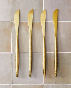 ZARA Home Box Of 4 Knives With Hammered Handle