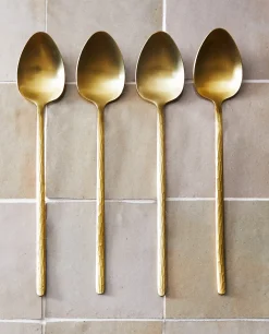 ZARA Home Box Of 4 Spoons With Hammered Handle