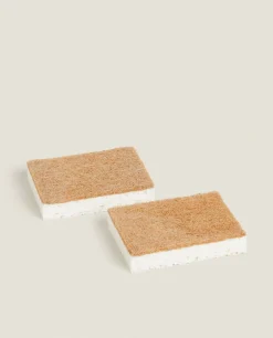 ZARA Home Cellulose And Fiber Non-Scratch Sponges (Pack Of 2)