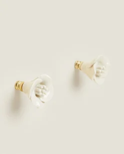 ZARA Home Ceramic Flower Door Knob (Pack Of 2)