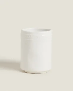 ZARA Home Ceramic Tumbler With A Raised Design