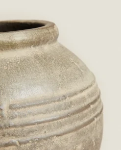 ZARA Home Ceramic Vase With Lines