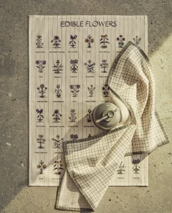 ZARA Home Check And Floral Print Cotton Tea Towel (Pack Of 2)