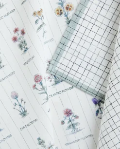 ZARA Home Check And Floral Print Cotton Tea Towel (Pack Of 2)