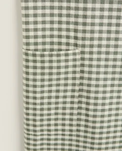 ZARA Home Check Apron With Ruffles