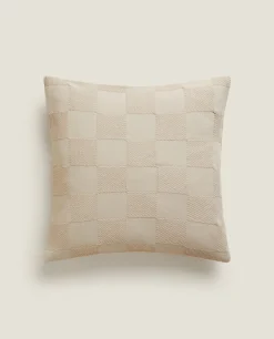 ZARA Home Check Cotton Throw Pillow Cover