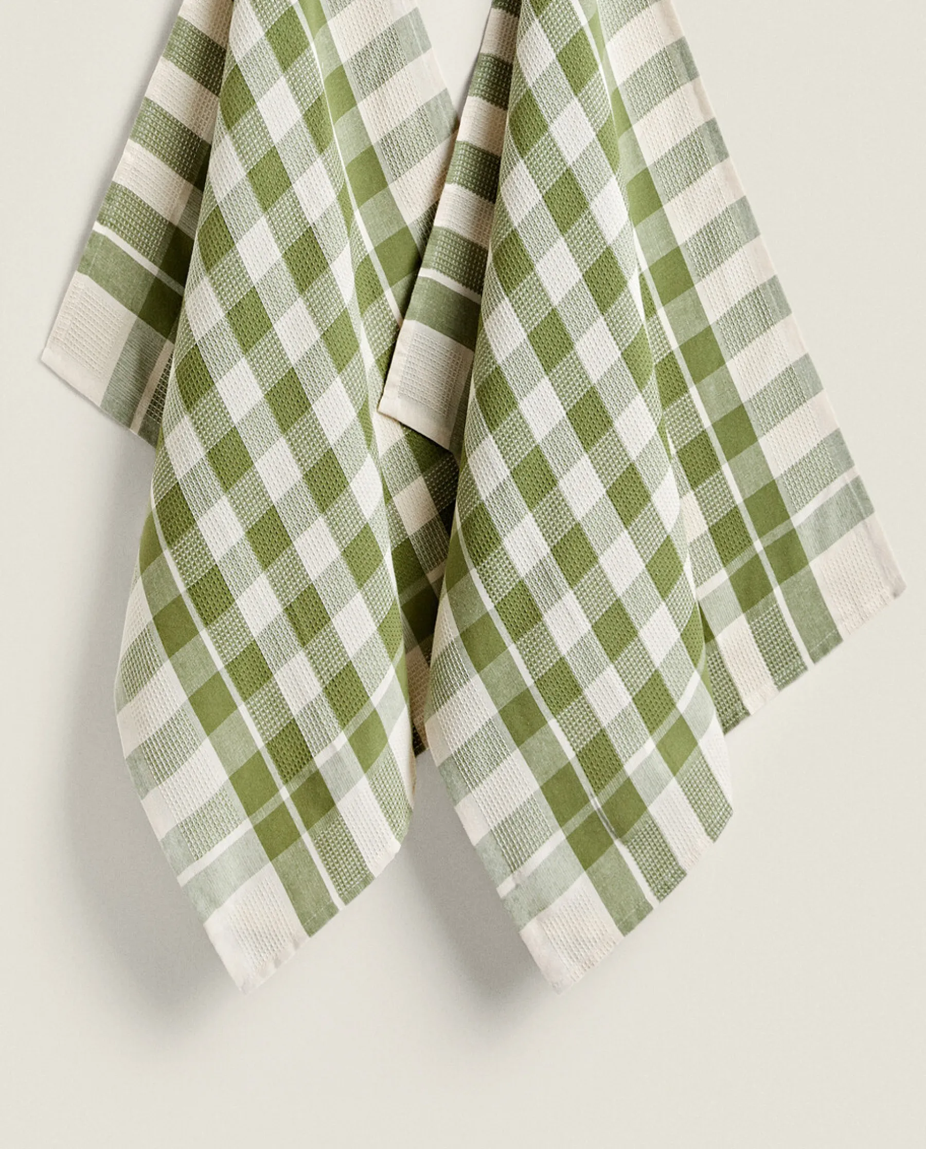 ZARA Home Check Waffle Kitchen Towel (Pack Of 2)