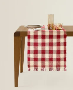 ZARA Home Christmas Check Table Runner
