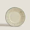 ZARA Home Christmas Dessert Plate With Raised Floral Design
