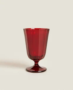 ZARA Home Christmas Faceted Wine Glass