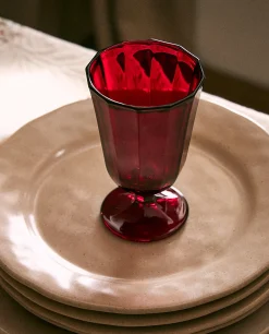 ZARA Home Christmas Faceted Wine Glass