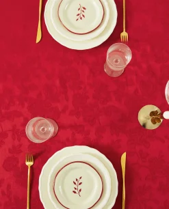 ZARA Home Christmas Floral Jacquard Tablecloth