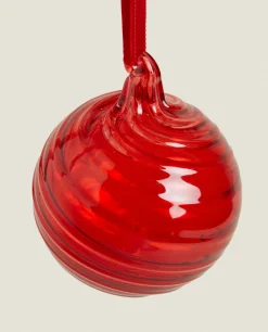 ZARA Home Christmas Spiral Glass Bauble Decoration