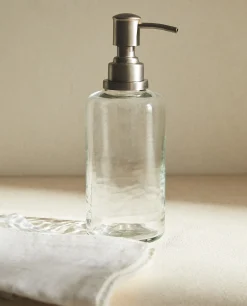 ZARA Home Clear Glass Soap Dispenser