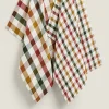 ZARA Home Colored Check Kitchen Towels (Pack Of 2)