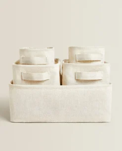 ZARA Home Cotton And Linen Organizer Box