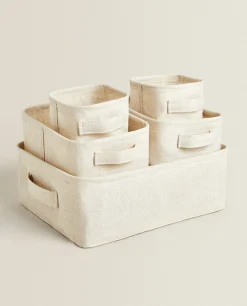 ZARA Home Cotton And Linen Organizer Box
