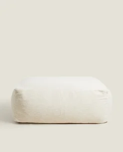 ZARA Home Cotton Boucle Pouf