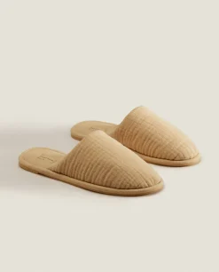 ZARA Home Cotton Muslin Slippers