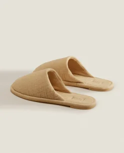 ZARA Home Cotton Muslin Slippers