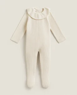 ZARA Home Cotton Romper With Silk And Collar