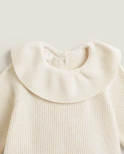 ZARA Home Cotton Romper With Silk And Collar