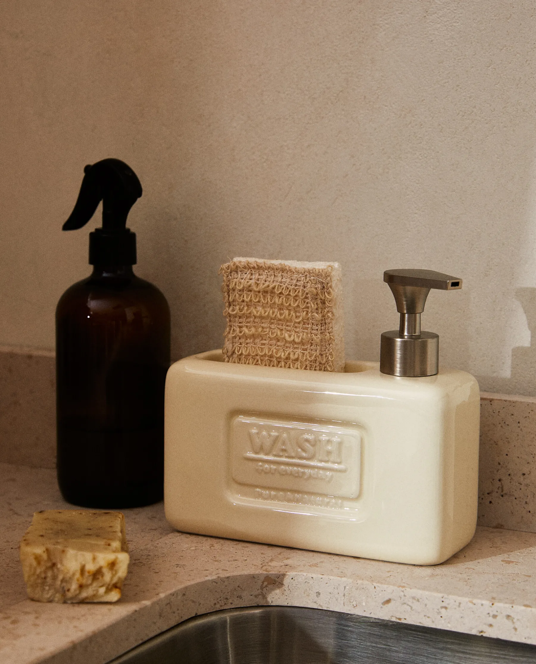 ZARA Home Dish Soap Dispenser With Storage