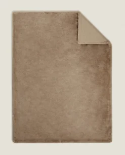 ZARA Home Double-Textured Faux Fur Blanket