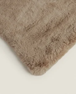 ZARA Home Double-Textured Faux Fur Blanket