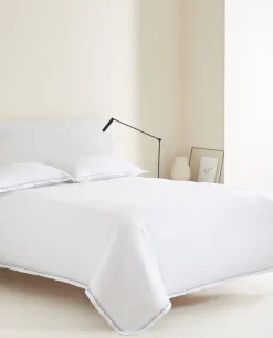 ZARA Home Duvet Cover With Two Embroidered Lines