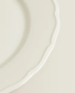 ZARA Home Earthenware Dinner Dish With Raised-Design Edge