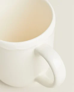 ZARA Home Earthenware Mug With A Raised-Design Edge