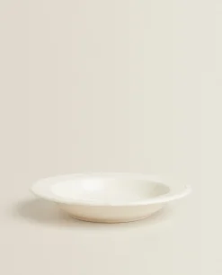 ZARA Home Earthenware Soup Plate With Raised-Design Edge