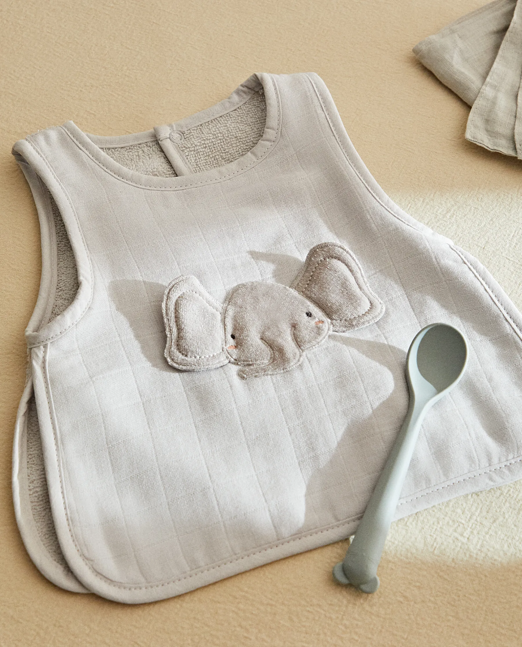 ZARA Home Elephant Cotton Terrycloth Bib