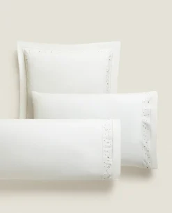 ZARA Home Embroidered Moons And Stars Pillowcase