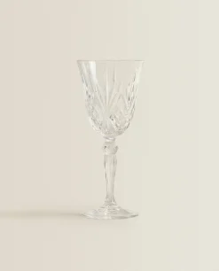 ZARA Home Engraved Crystalline Wine Glass