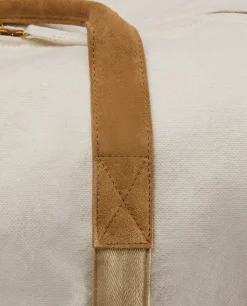 ZARA Home Fabric Travel Bag With Leather Detail