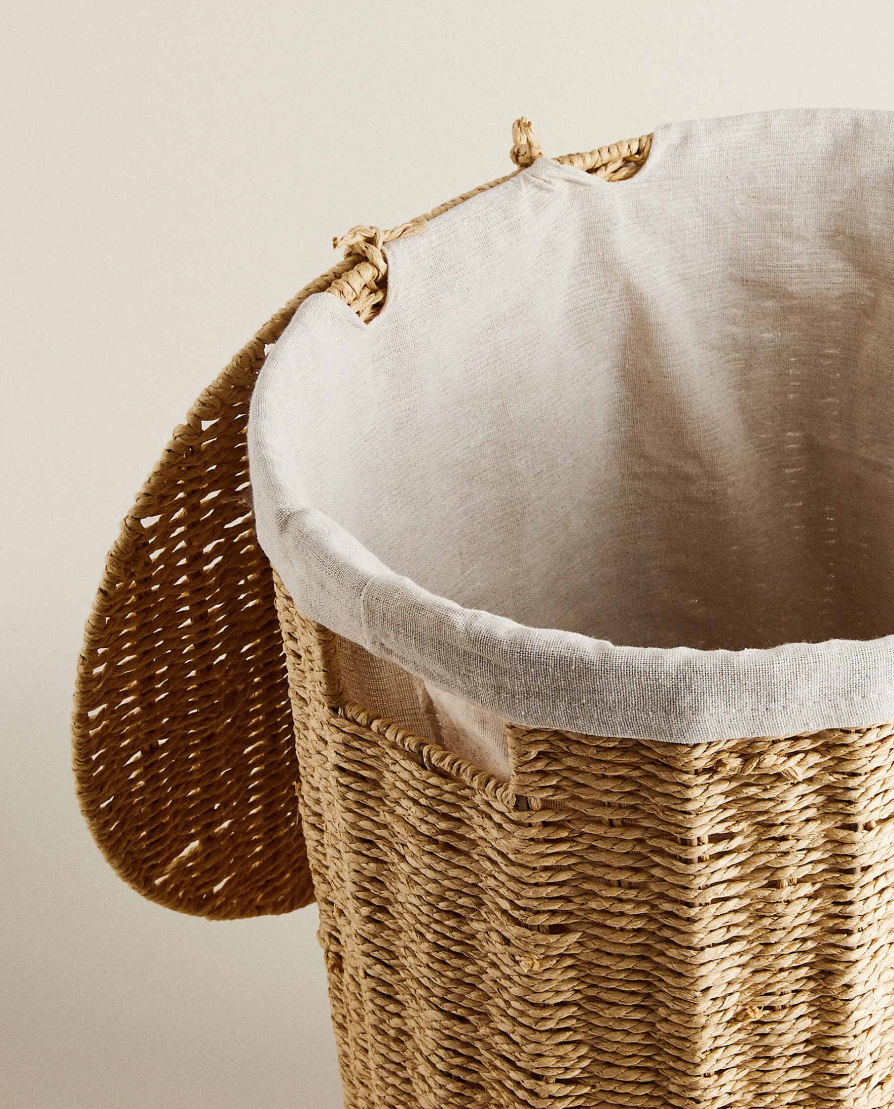 ZARA Home Fabric-Lined Laundry Hamper