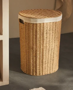 ZARA Home Fabric-Lined Laundry Hamper