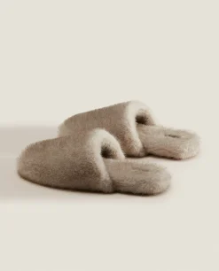 ZARA Home Faux Fur Mule Slippers