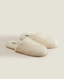ZARA Home Faux Fur Mule Slippers