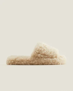 ZARA Home Faux Fur Platform Slider Slippers
