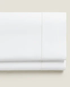 ZARA Home Flat Sheet With Colored Piping Detail