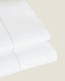 ZARA Home Flat Sheet With Colored Piping Detail