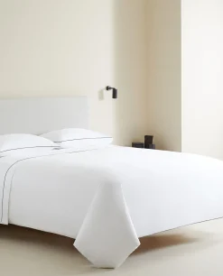ZARA Home Flat Sheet With Colored Piping Detail