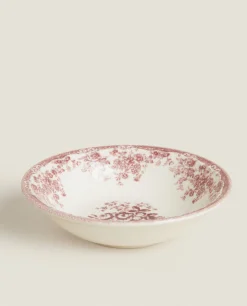 ZARA Home Floral Earthenware Bowl