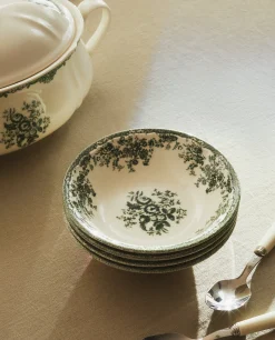 ZARA Home Floral Earthenware Bowl