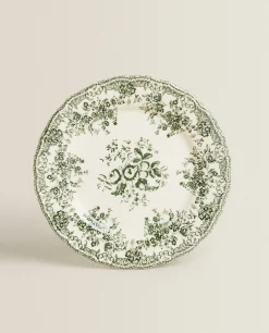 ZARA Home Floral Earthenware Dinner Plate